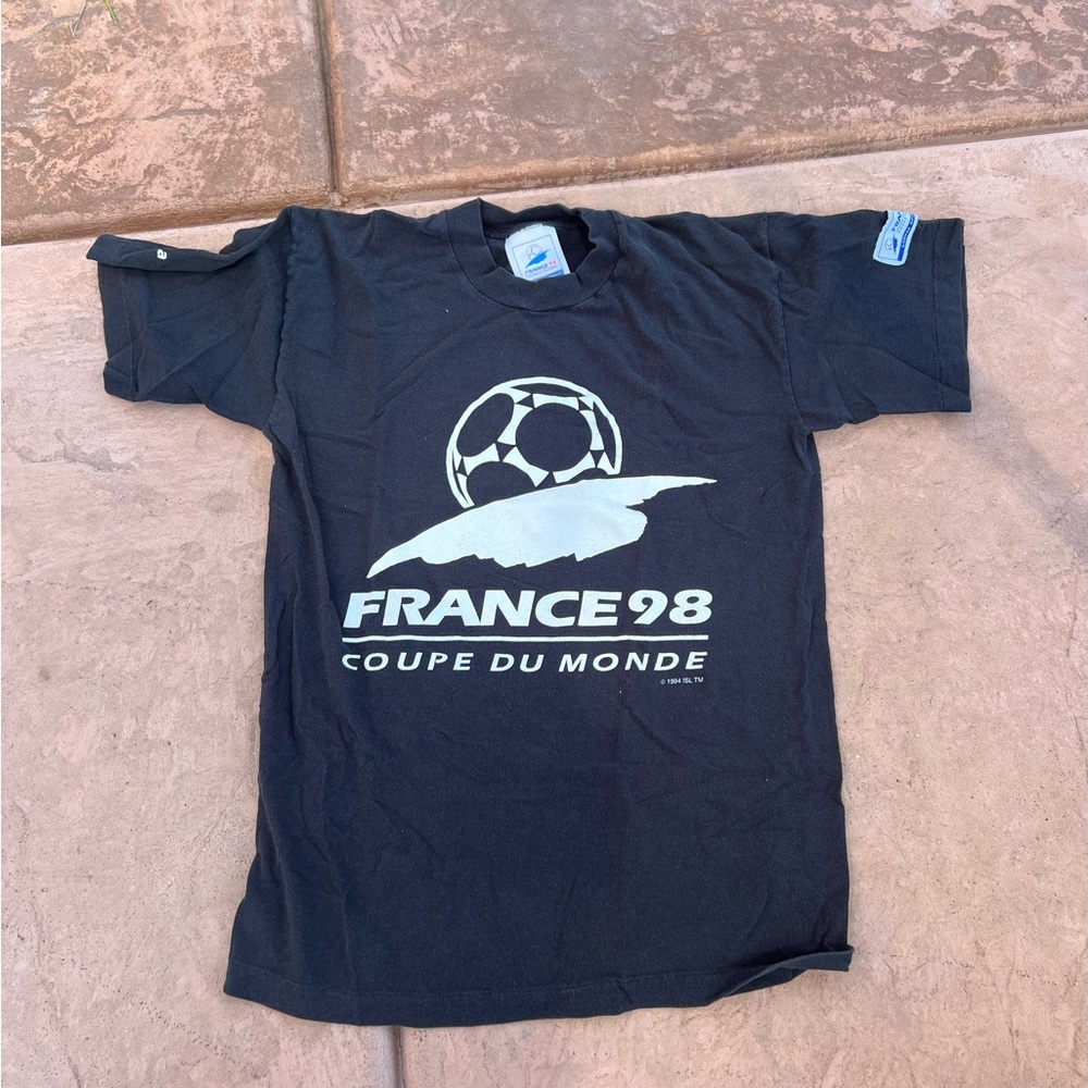 Vintage  Erima France 1998 98 Coupe Du Monde FIFA World Cup T-Shirt